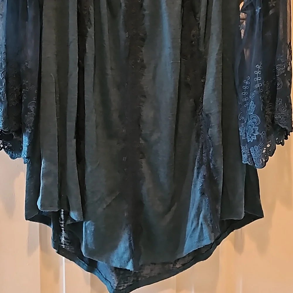 American Rag Teal blouse/Sweater Size 1x - Picture 3 of 11